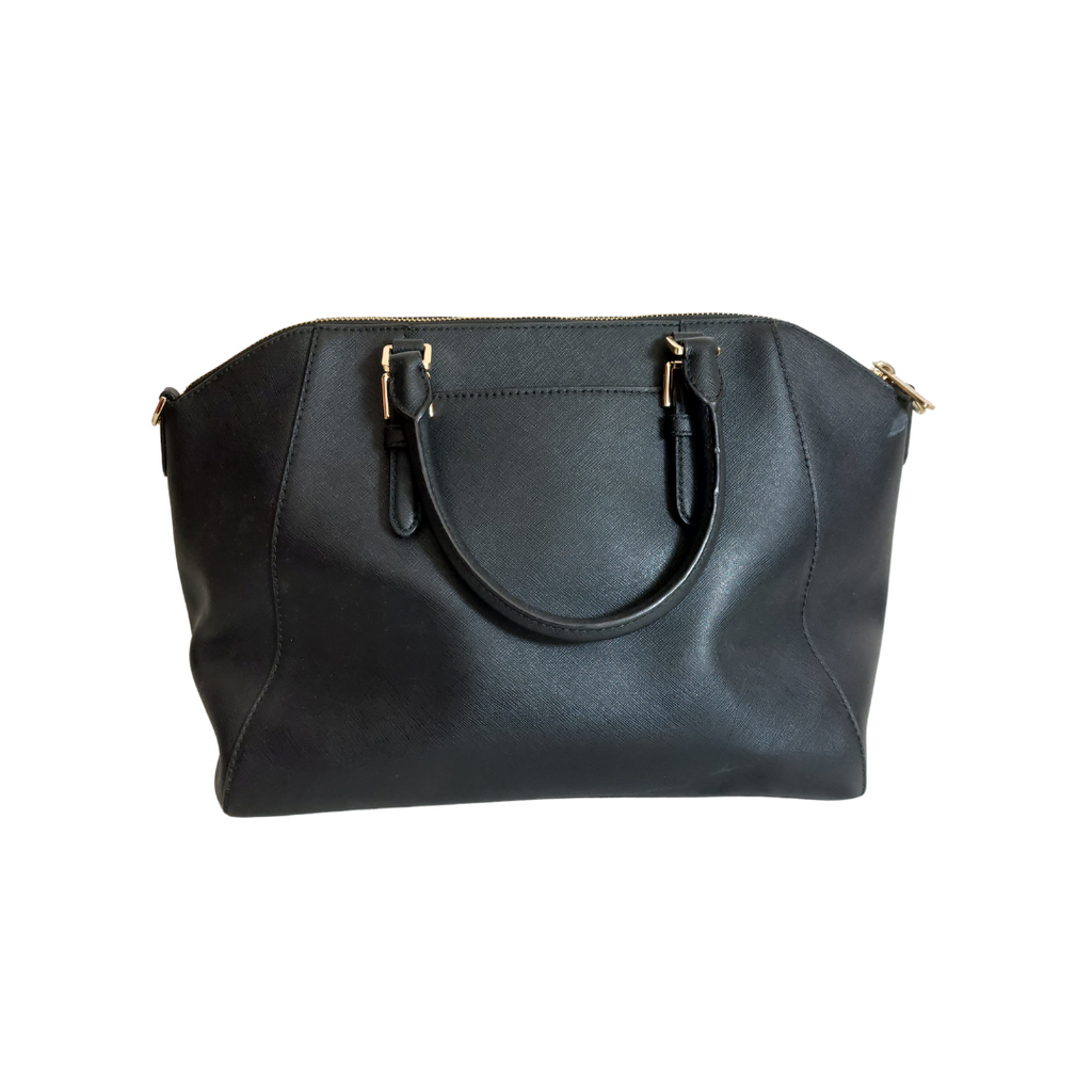 Michael Kors Black Ciara Large Saffiano Leather Satchel Bag | Pre Loved |