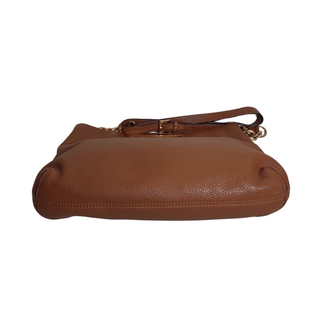 Michael Kors Berkley Luggage Brown Leather Crossbody Bag | Pre Loved |
