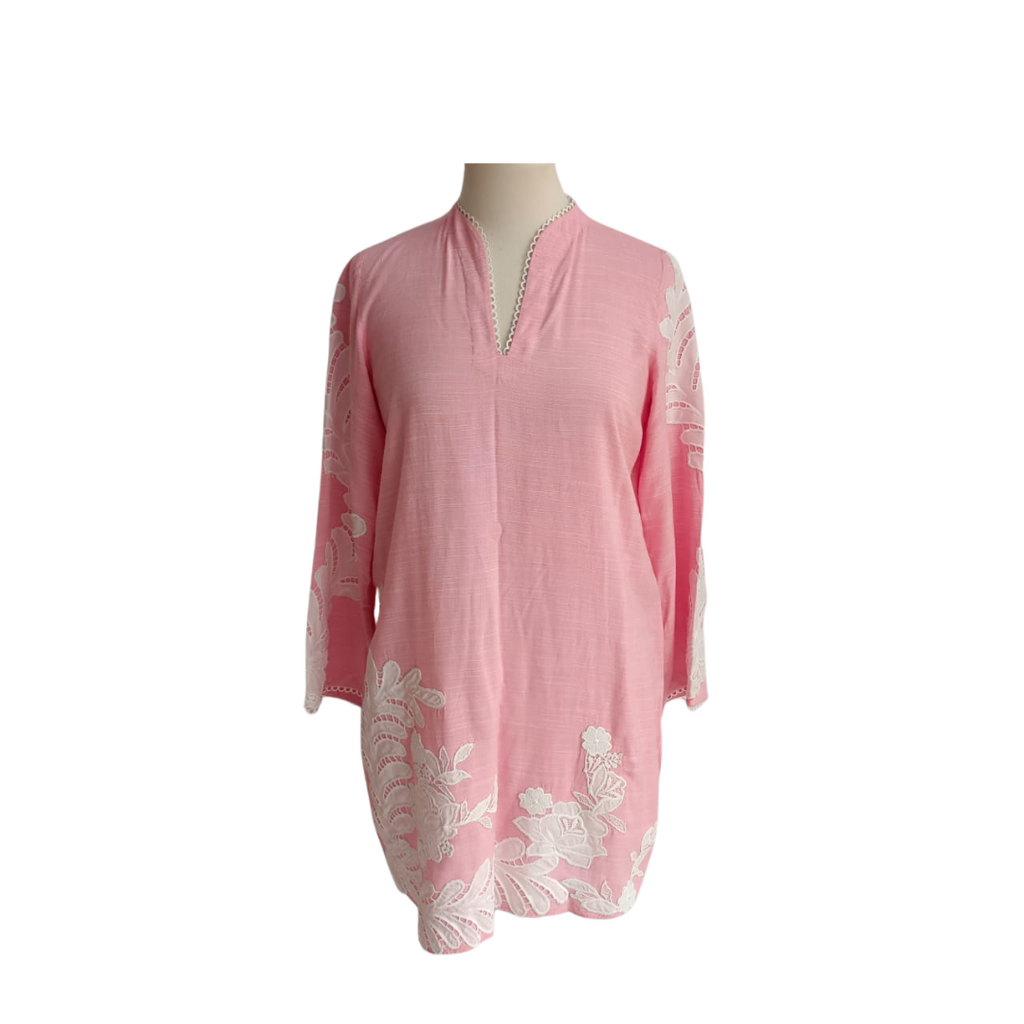 Riffat Aliani Pink & White Embroidered Co-ord Set | Gently Used |