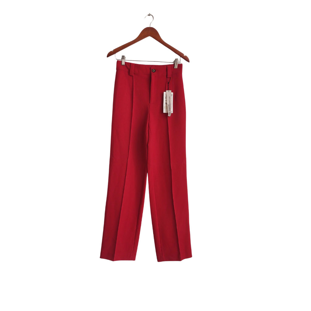 Zara Red Straight Leg Pants | Brand New |