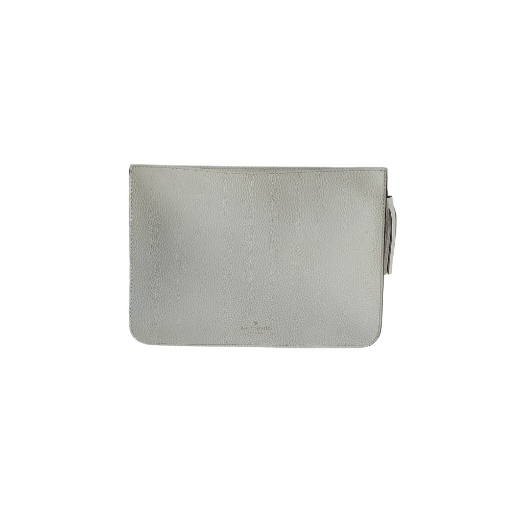 Kate Spade Bright White Ainslie Street Leather Jeweled Clutch | Gently Used |
