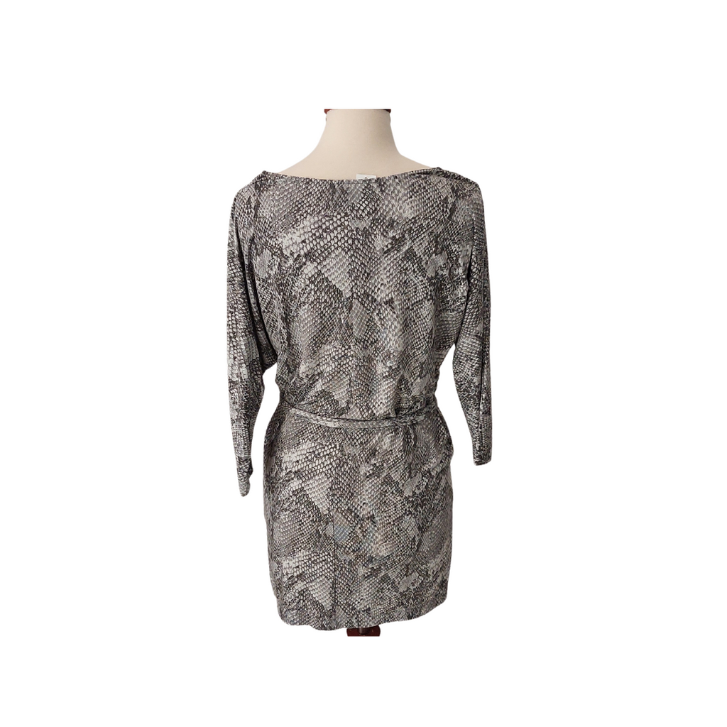 Banana Republic Grey Snakeskin Print with Belt Knee-length Dress | Brand New |