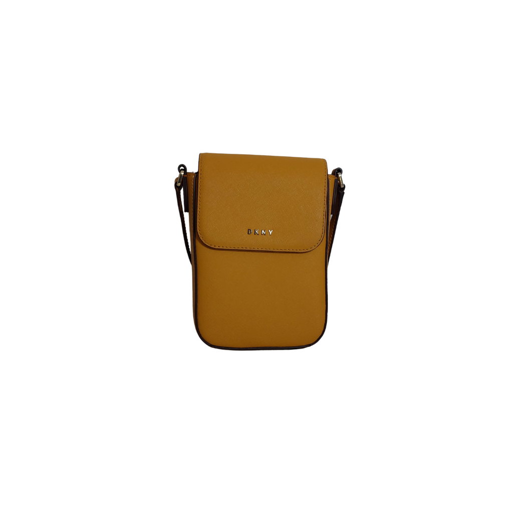 DKNY Mustard Leather Crossbody Bag | Gently Used |