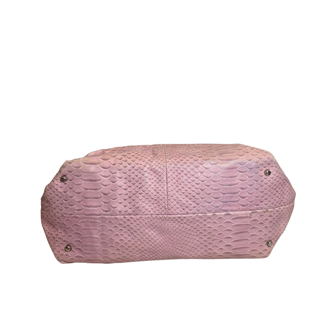 Furla Blush Pink Leather Croc-Embossed Carmen Tote | Pre Loved |