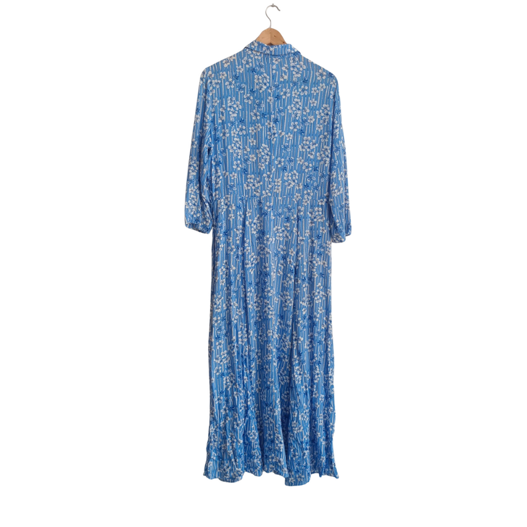 Zara Blue & White Printed Button Down Dress | Gently Used |