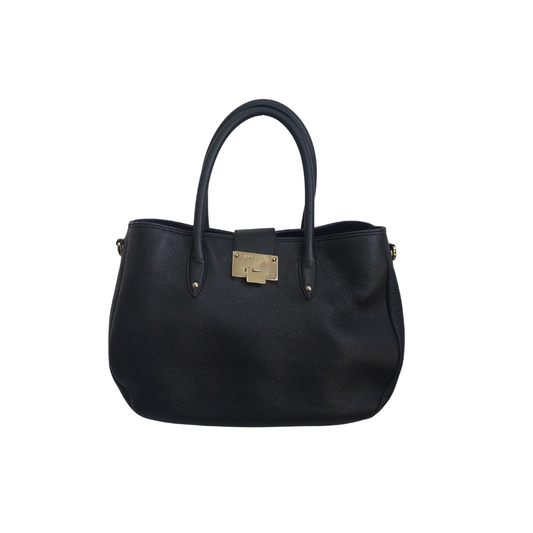 Jimmy Choo Black Pebbled Leather Rania Convertible Tote Bag | Gently Used |