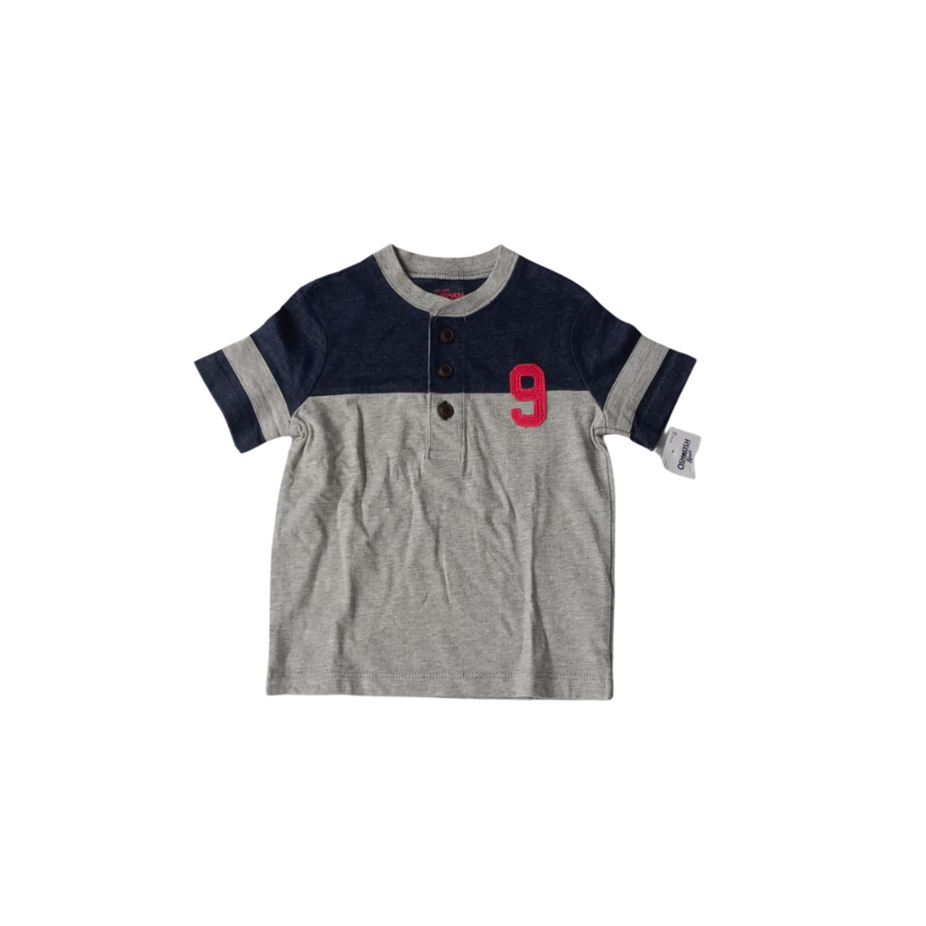 OSHKOSH Blue & Grey Short Sleeve Shirt (18 Months) | Brand New |