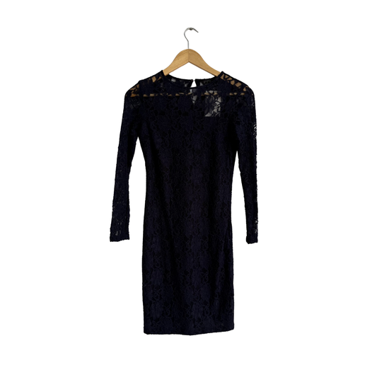 Zara Navy Blue Lace Short Dress | Gently Used |