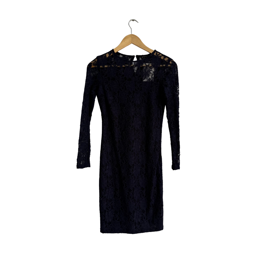 chinese dress ladies Zara Navy Blue Lace Short Dress | Gently Used
