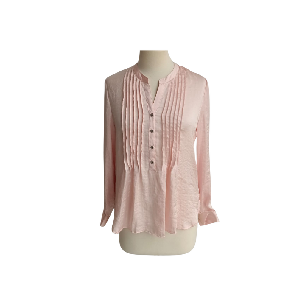 DKNY Pink Satin Pleat Detail Top | Brand New |
