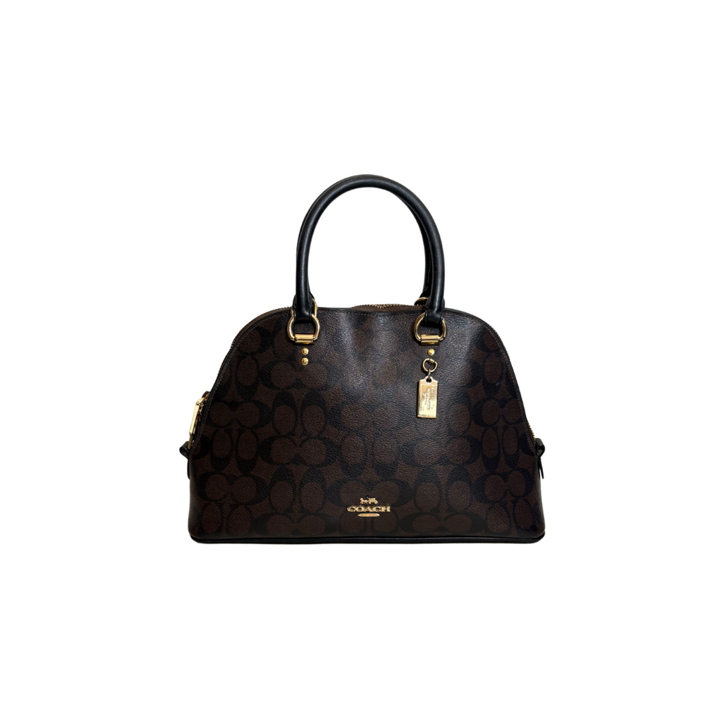 Coach Katy Signature Coated Canvas Leather Dome Handbag | Pre Loved |