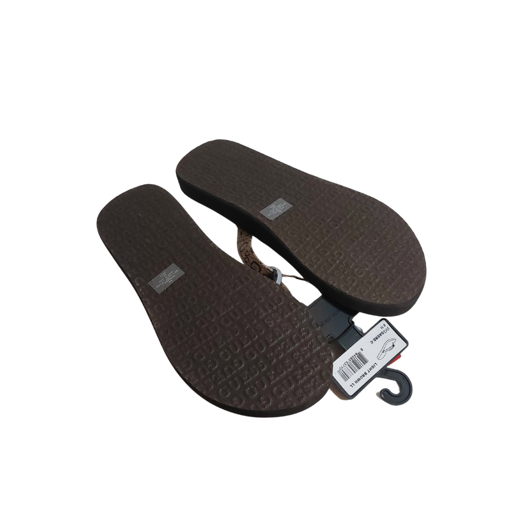 Guess Monogram & Rhinestone Foam Thong Sandals | Brand New |