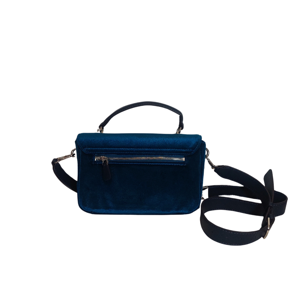 Guess Teal Vivi Velvet Top-Handle Flap Bag | Pre Loved |