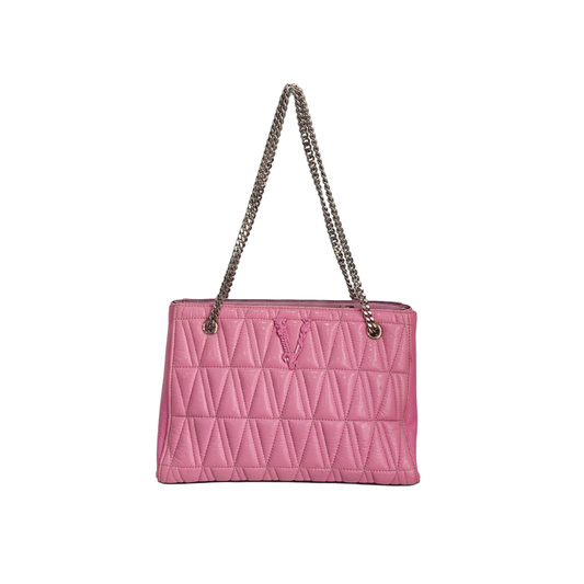 Versace Barbie Pink Quilted Leather Virtus tote bag | Pre Loved |