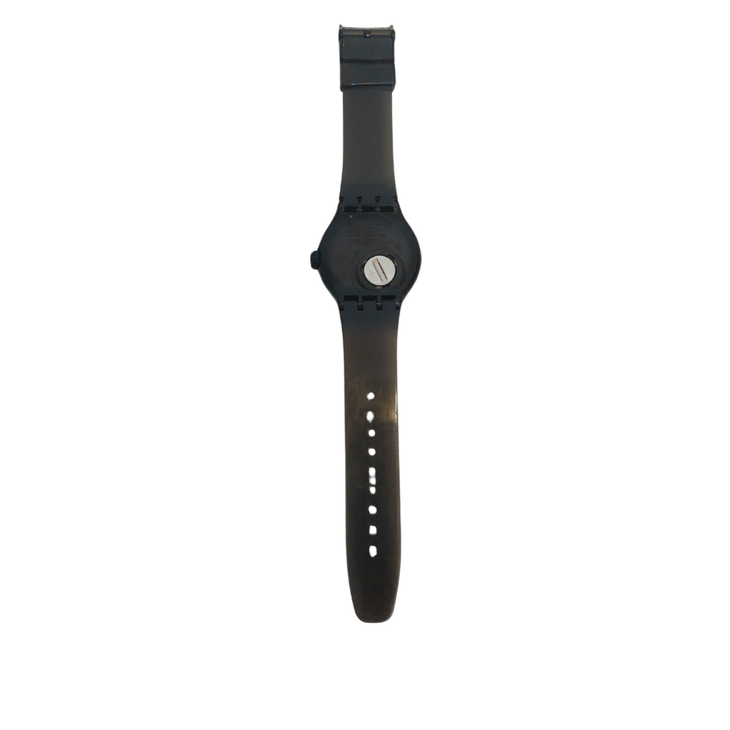 Swatch Black Mult-coloured Round Dial Rubber Strap Watch  | Gently Used |