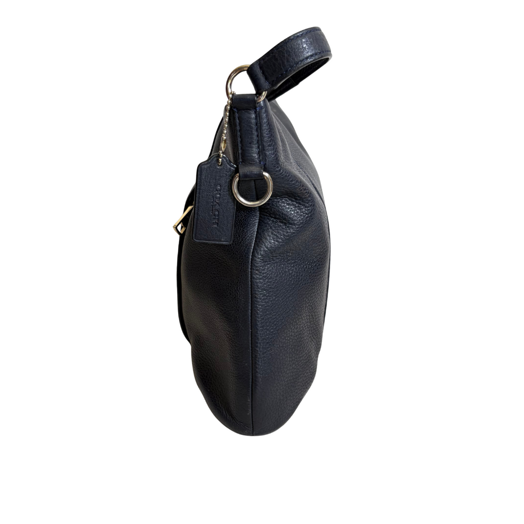 Coach Navy Pebbled Leather 'Isabella' Shoulder Bag | Pre Loved |