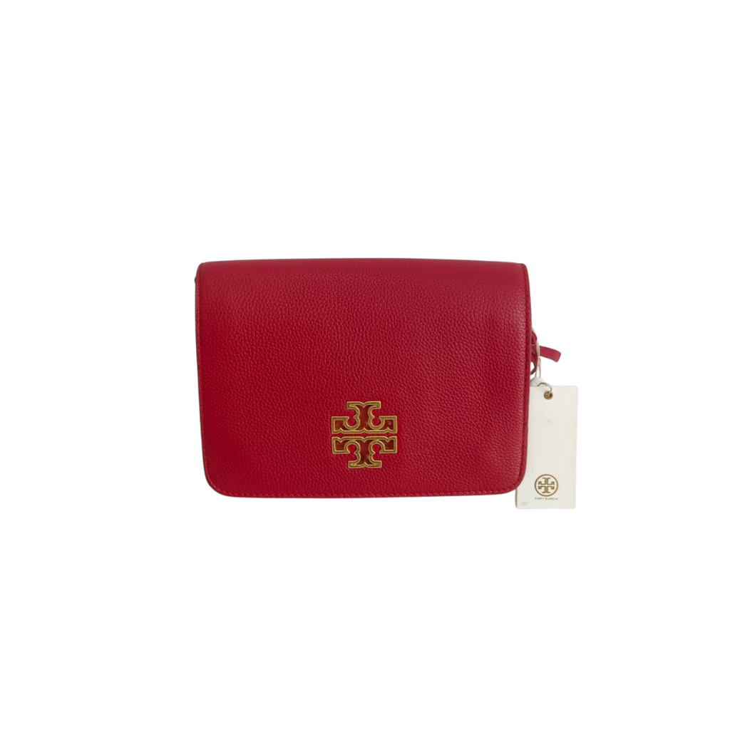 Tory Burch Red Leather Britten Crossbody Bag | Brand New |