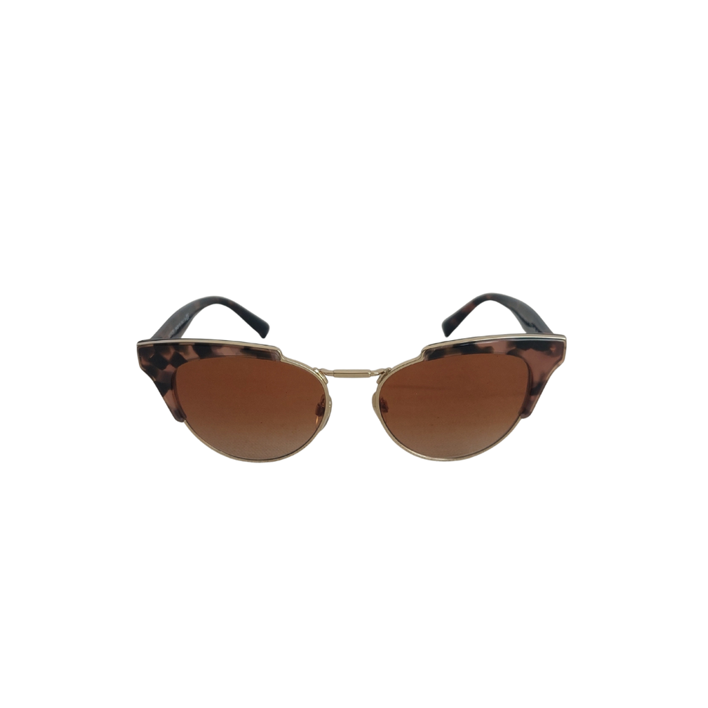 Valentino Dusky Pink/Black Cat Eye Acetate Cube Havana VA4026 Sunglasses | Like New |