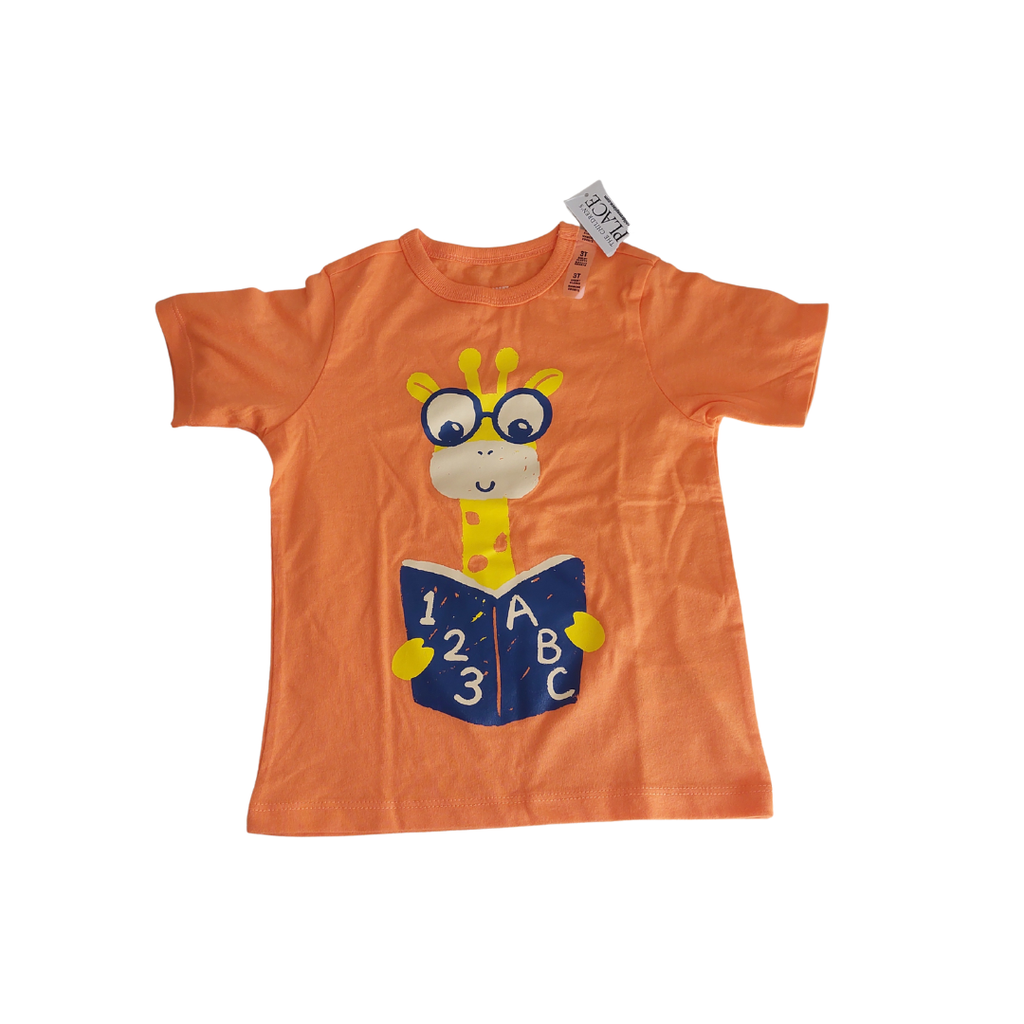 The Children Place Orange Giraffe Printed Shirt (3T) | Brand New |