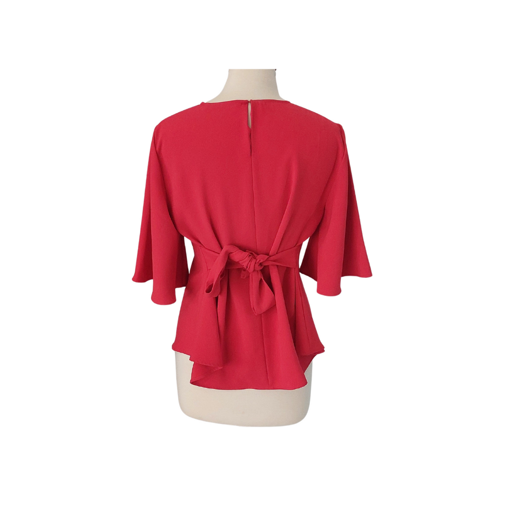 Zara Red Tie-Waist Blouse | Like New |
