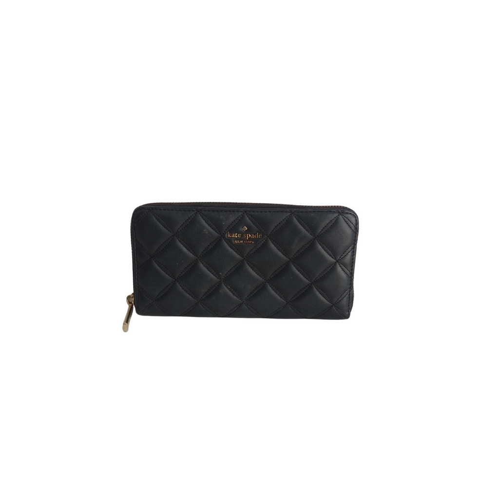 Kate Spade Black Quilted Leather Natalia Large Continental Wallet | Pre Loved |