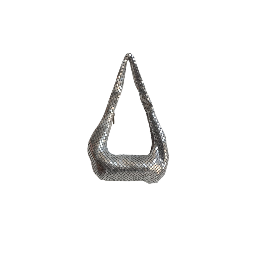 ZARA Silver Metallic Mesh Mini Bag | Gently Used |