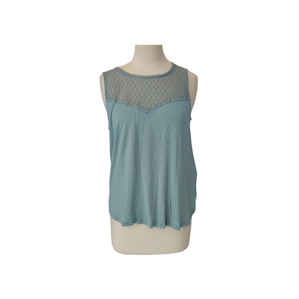H&M Grey Sleeveless Lace Detail Top | Brand New |