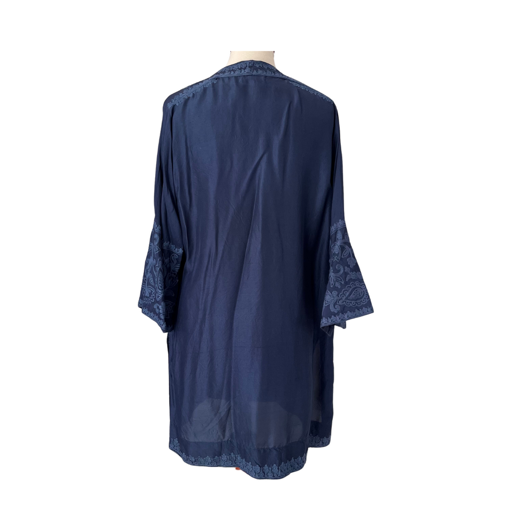 Miraka Dark Blue Embroidered Kurta | Pre Loved |