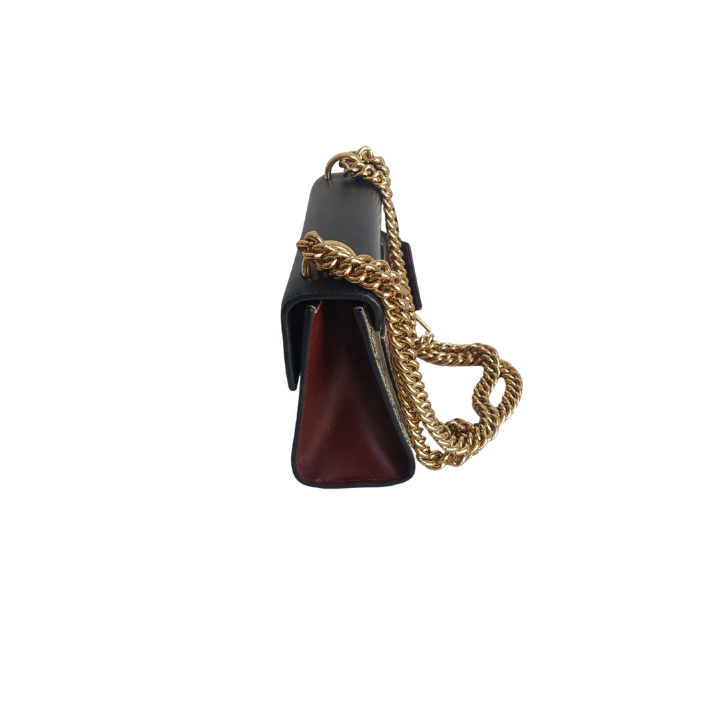 Gucci Black & Beige Padlock Leather Crossbody Bag | Pre Loved |