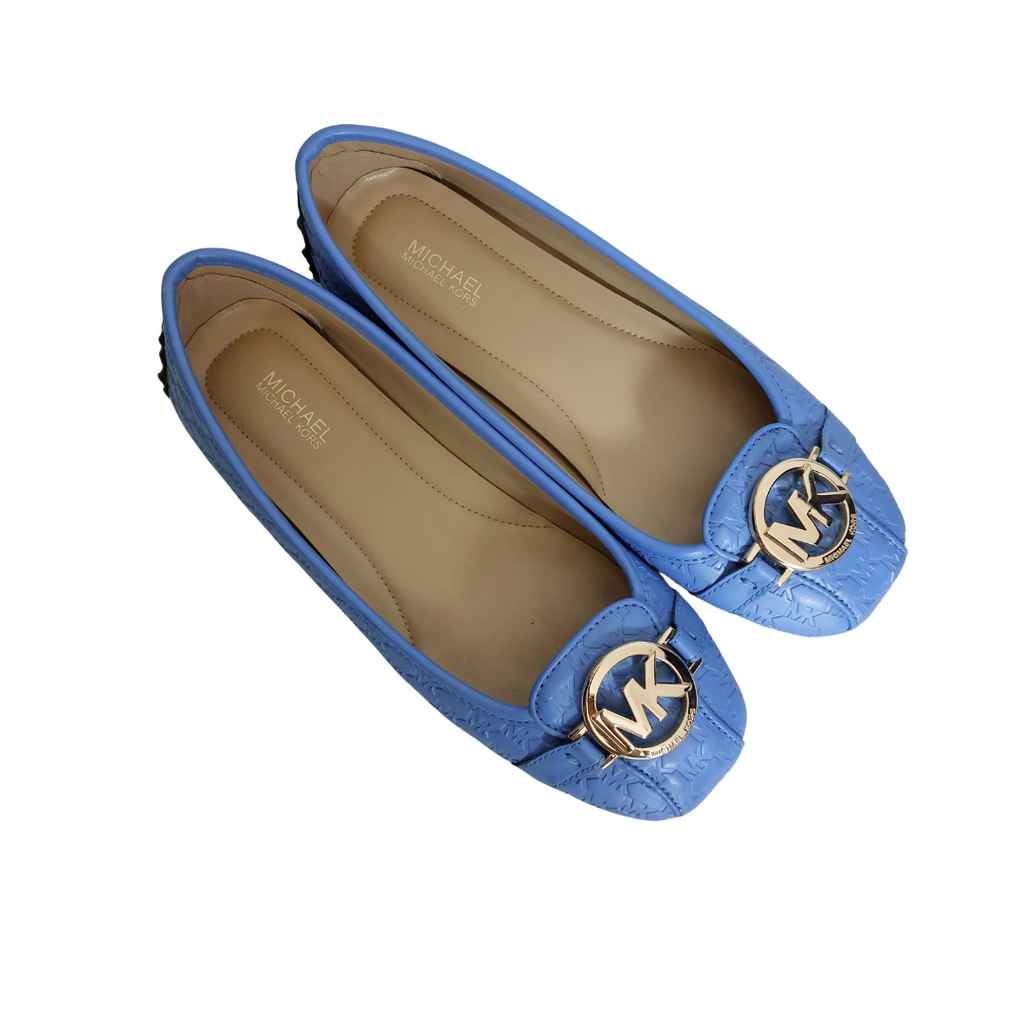 Michael Kors Blue Moccasin Faux Leather Fulton Loafers | Pre Loved |
