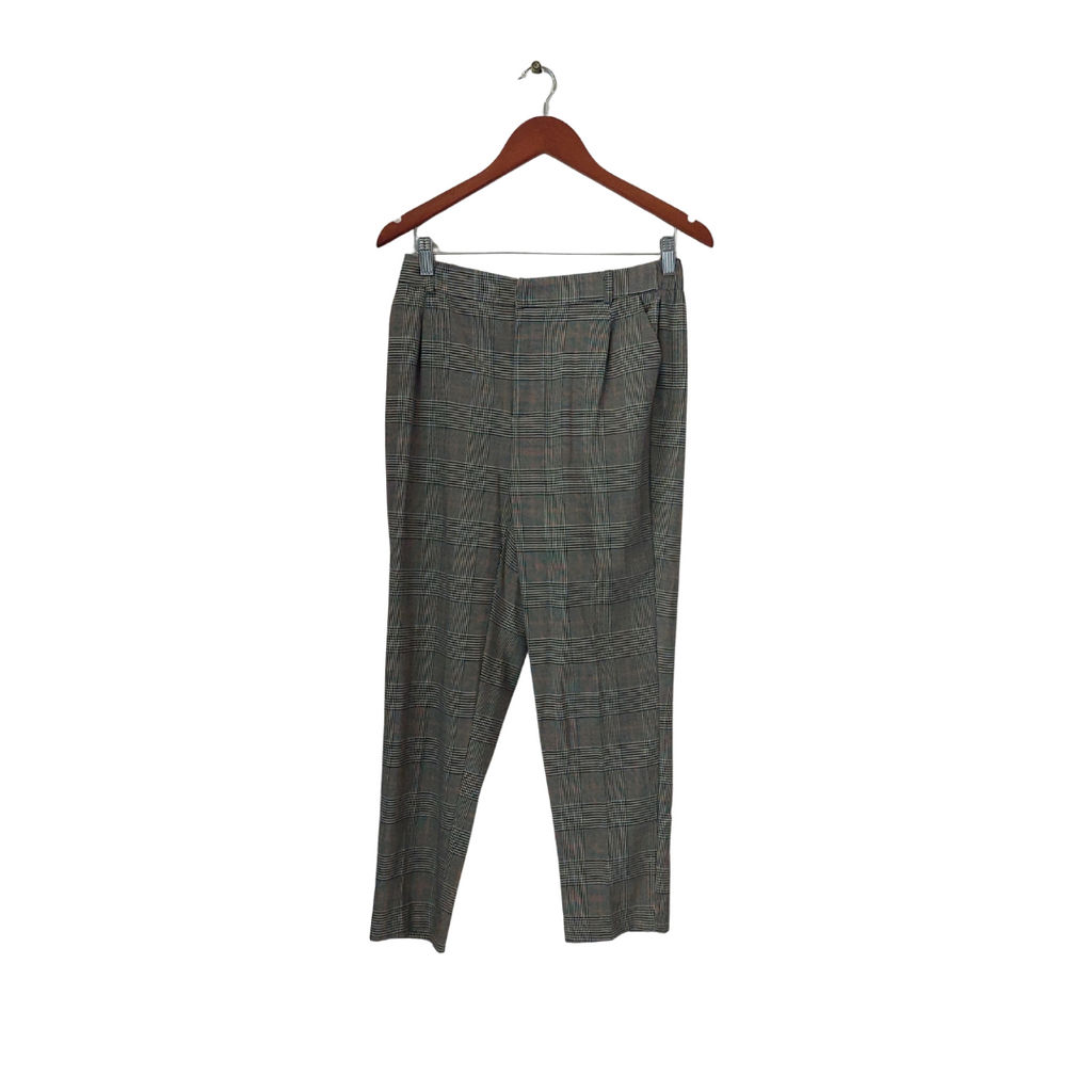Stradivarius Grey Check Print Straight Leg Pants | Gently used |