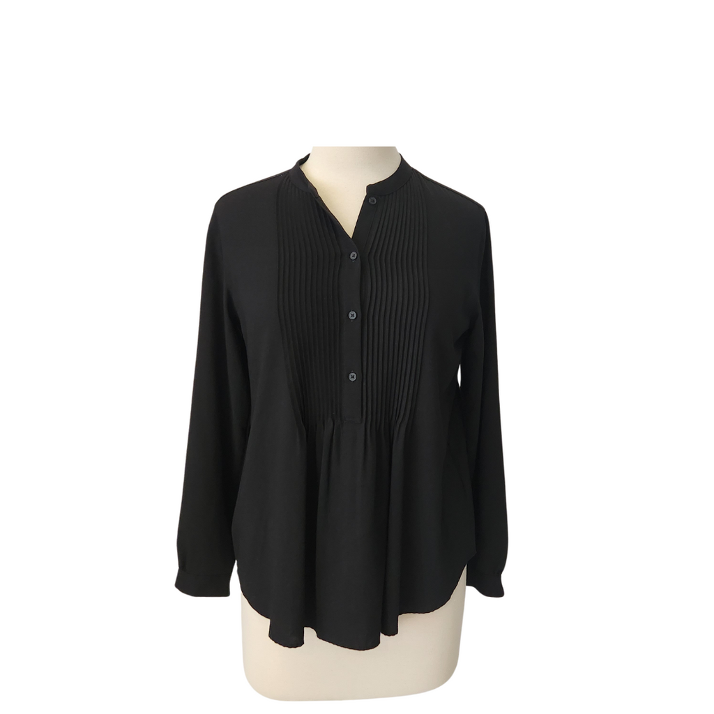 Uniqlo Black Pleated Long-sleeves Top | Gently Used |