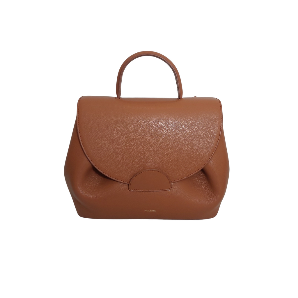 Polene Camel Textured Leather Numéro Un Edition Handbag | Like New |