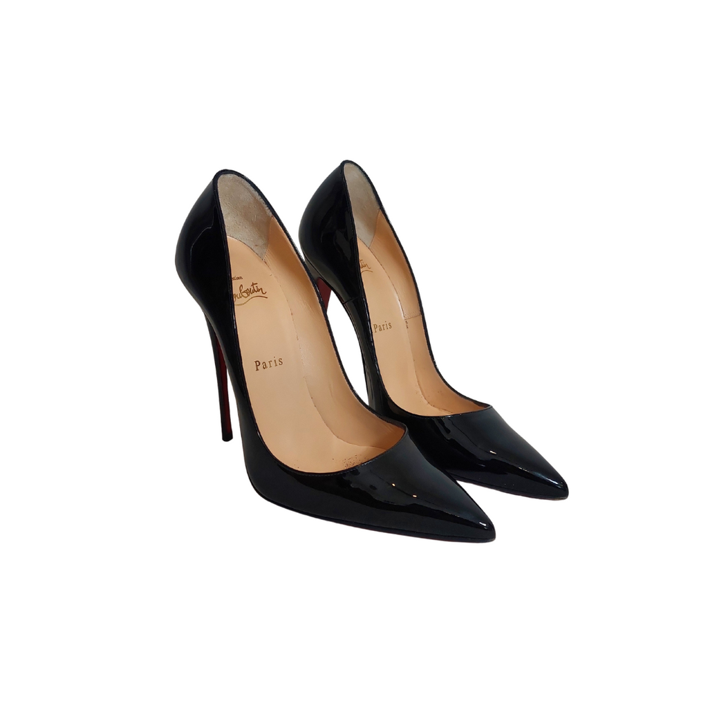 Christian Louboutin Black Patent Calf Leather 'So Kate' Stiletto Pumps | Pre Loved |