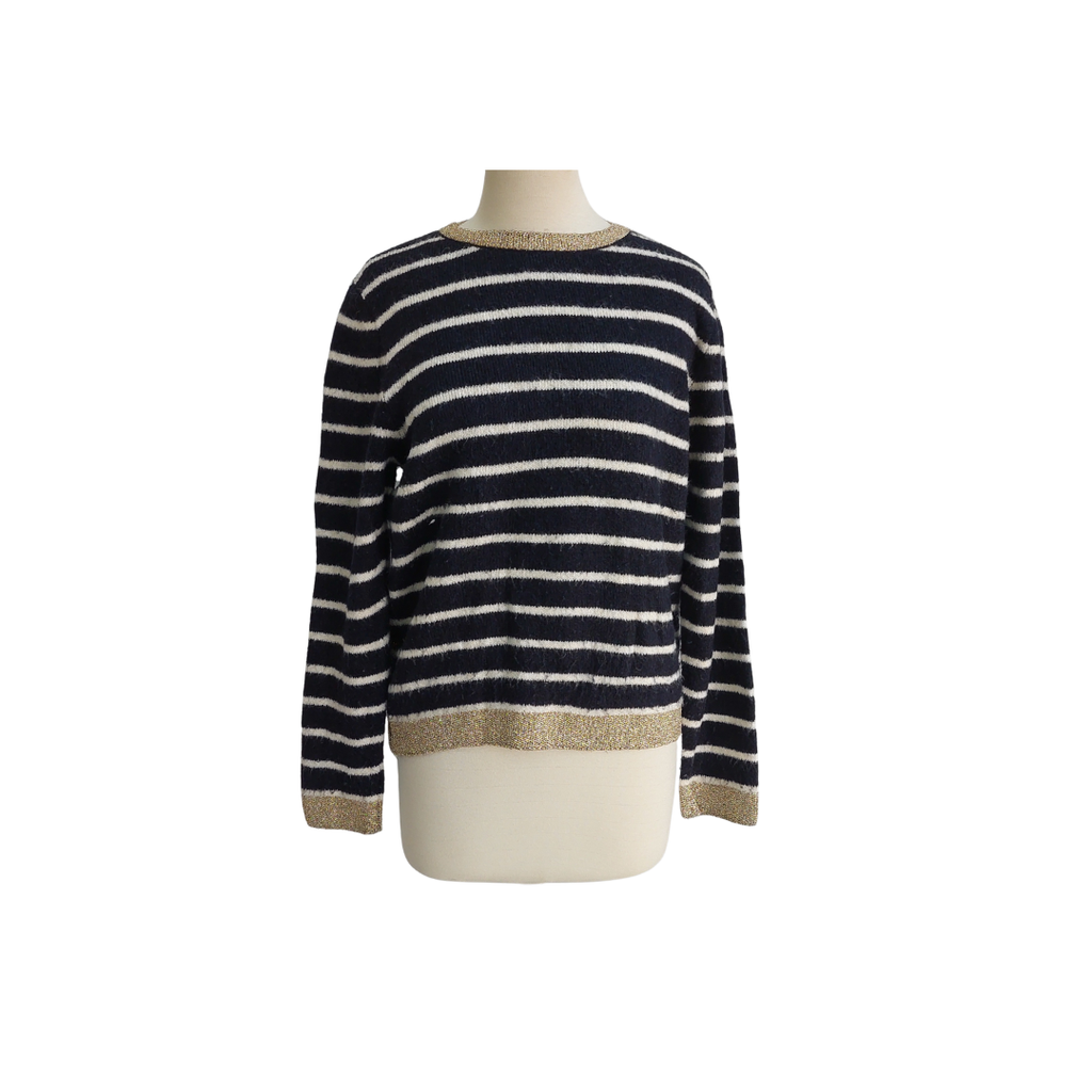 Marks & Spencer Navy & Cream Striped Sweater | Pre Loved |