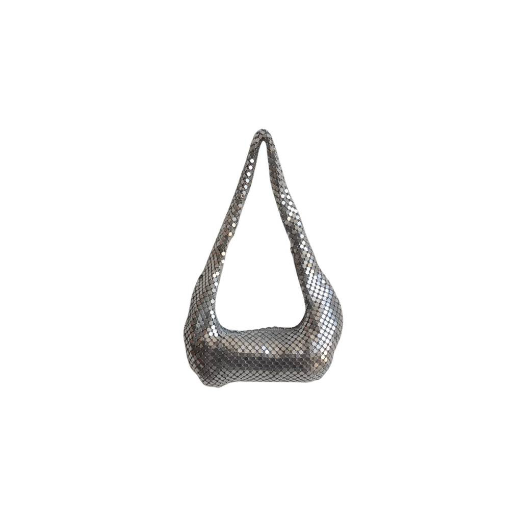 ZARA Silver Metallic Mesh Mini Bag | Gently Used |
