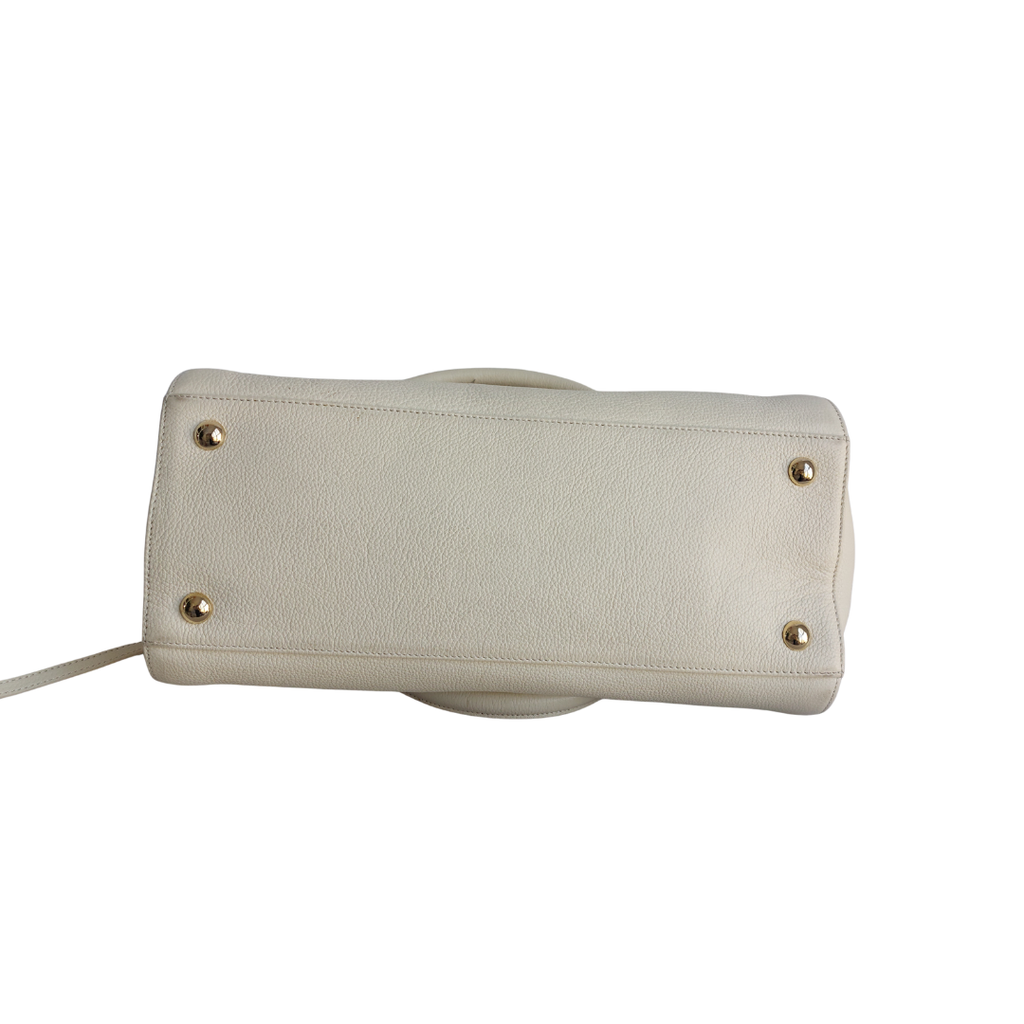 Jimmy Choo Cream Leather Small Rosalie Satchel Bag | Pre Loved |