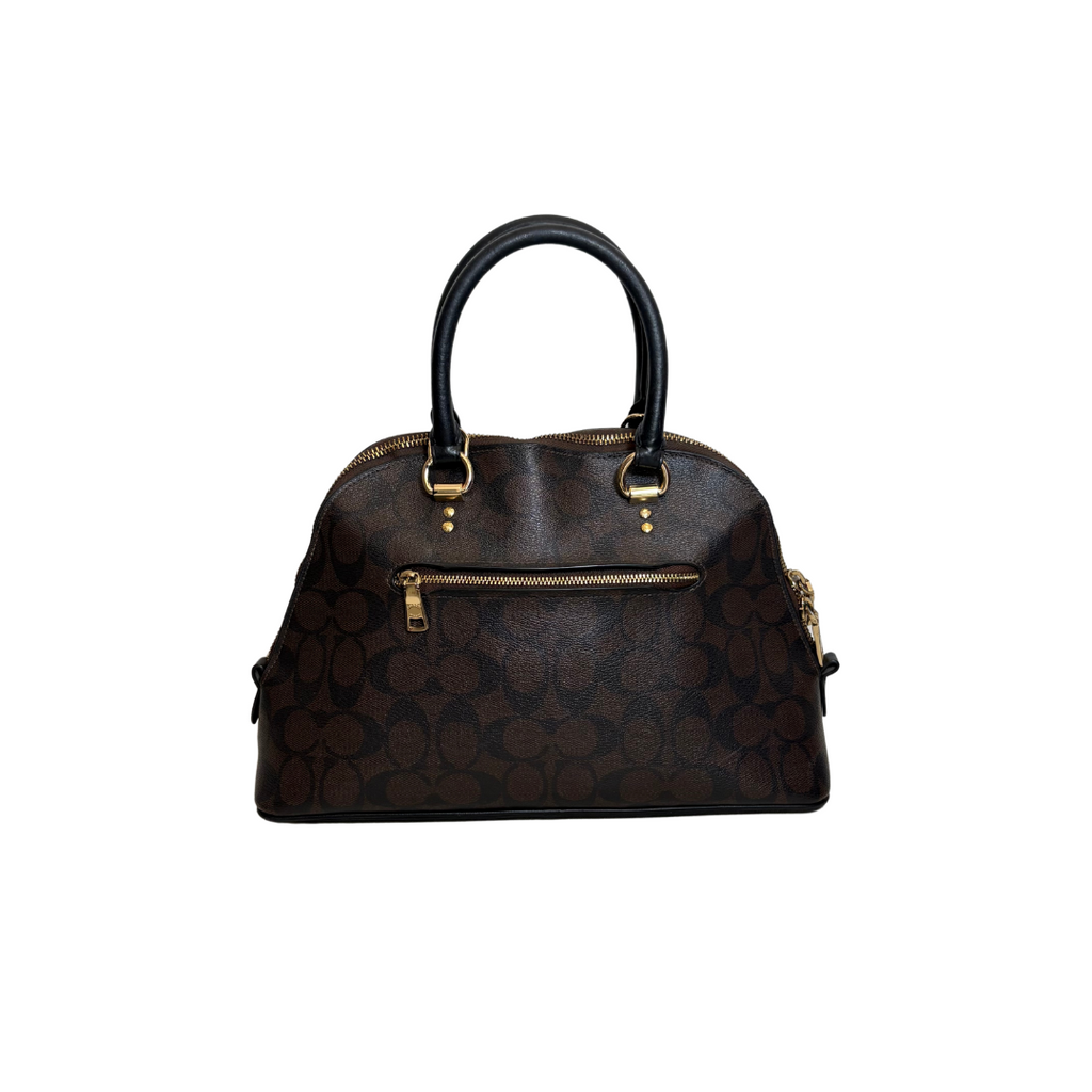 Coach Katy Signature Coated Canvas Leather Dome Handbag | Pre Loved |
