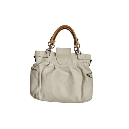 Salvatore Ferragamo White Leather Marisa Satchel Bag | Pre Loved |