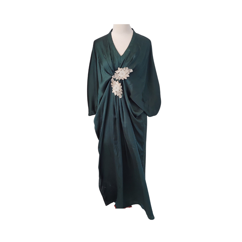 Secret Closet Emerald Green Silk Kaftan | Pre Loved |