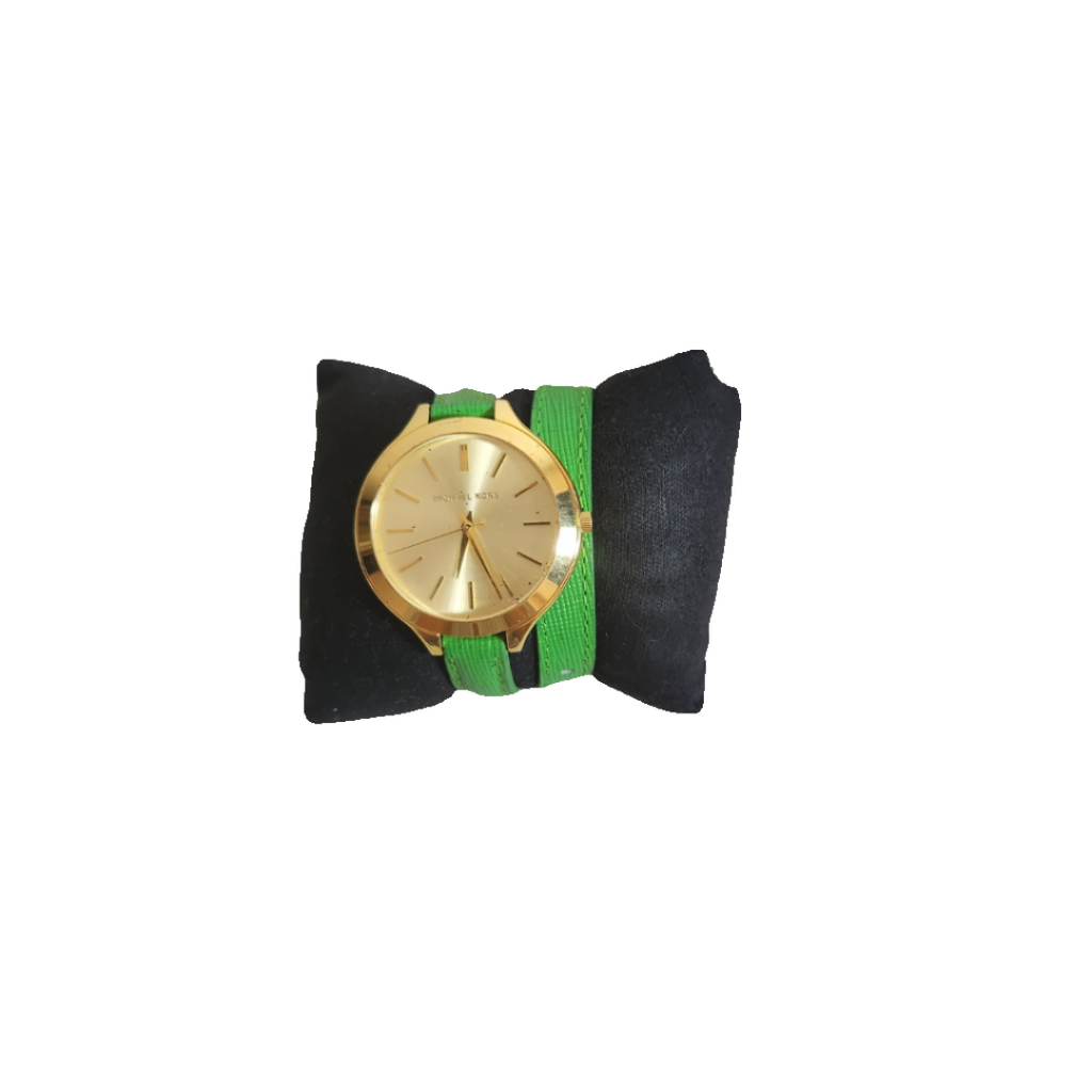 Michael Kors MK2287 Green Leather Wraparound Watch | Pre Loved |