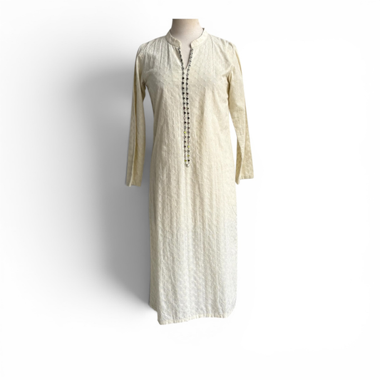 SAK Pale Yellow Mirror Work Outfit ( 2 Piece) | Gently Used |