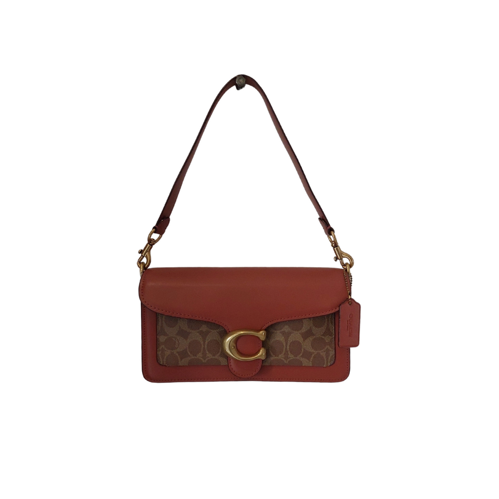 Coach Tan & Rust Monogrammed Tabby Shoulder Handbag | Like New |