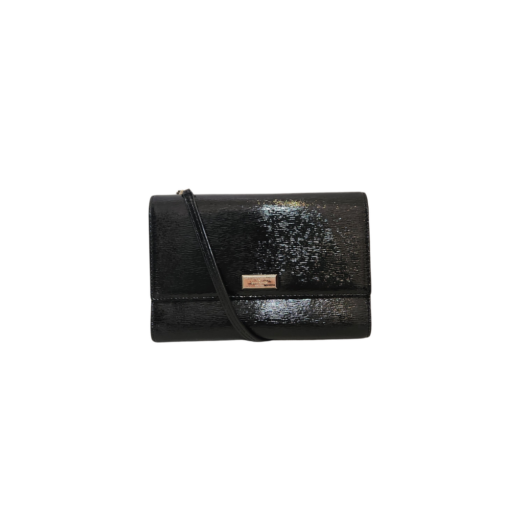 Kate Spade Black Leather Wallet-on Chain | Pre Loved |