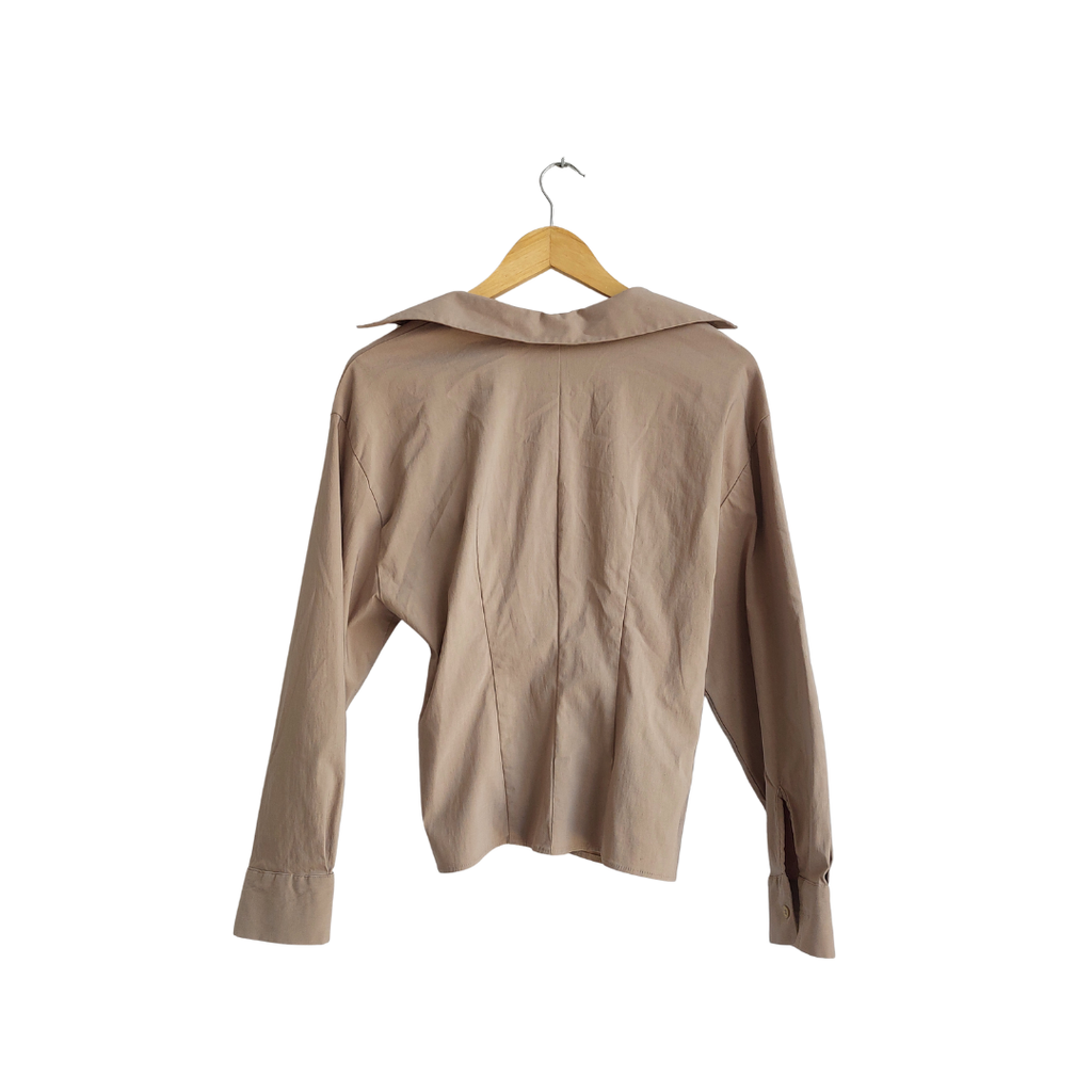 Zara Khaki Front Knot Top | Gently Used |