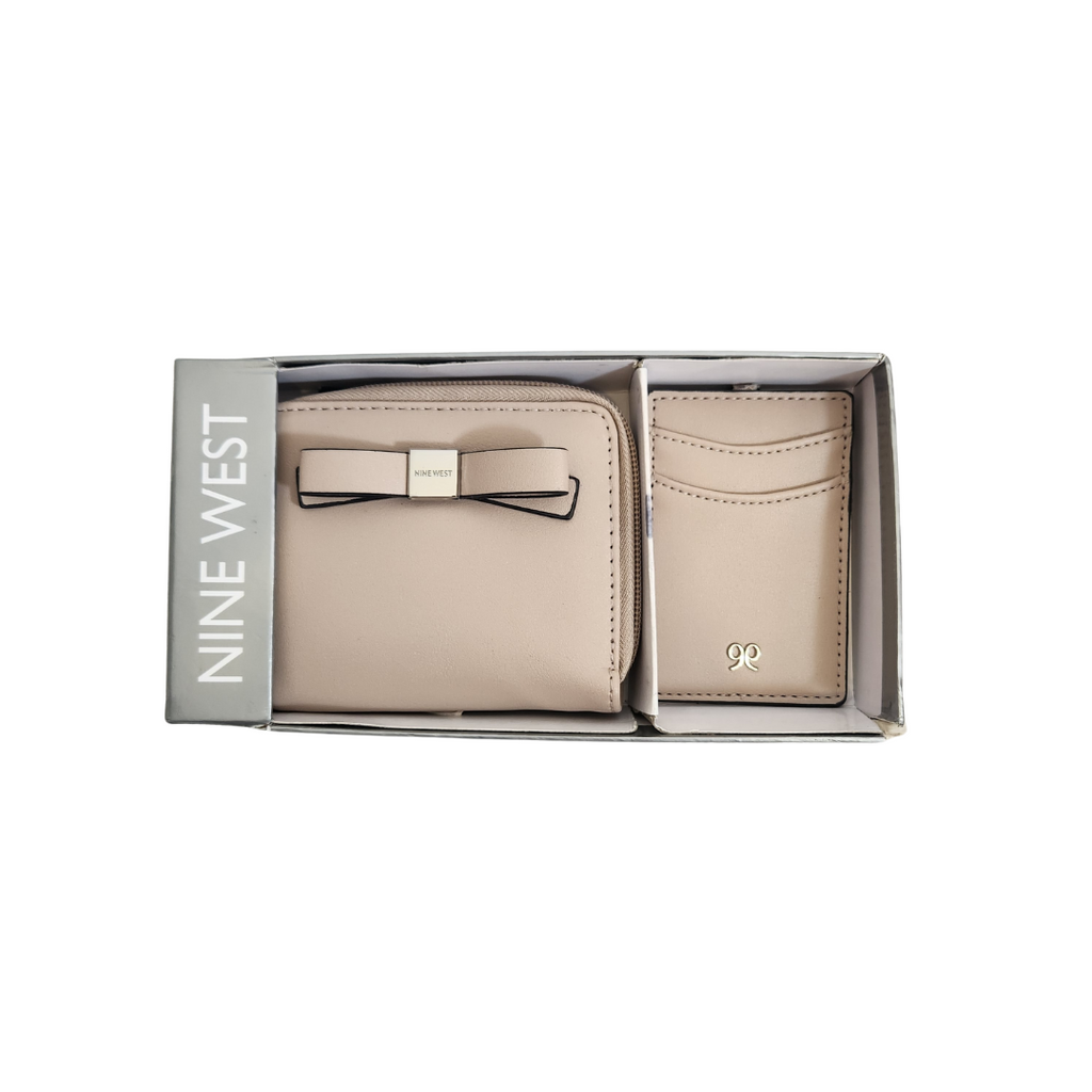 Nine West 'Boughs' Soft Marble Leatherette Wallet & Card Holder Set | Brand New |
