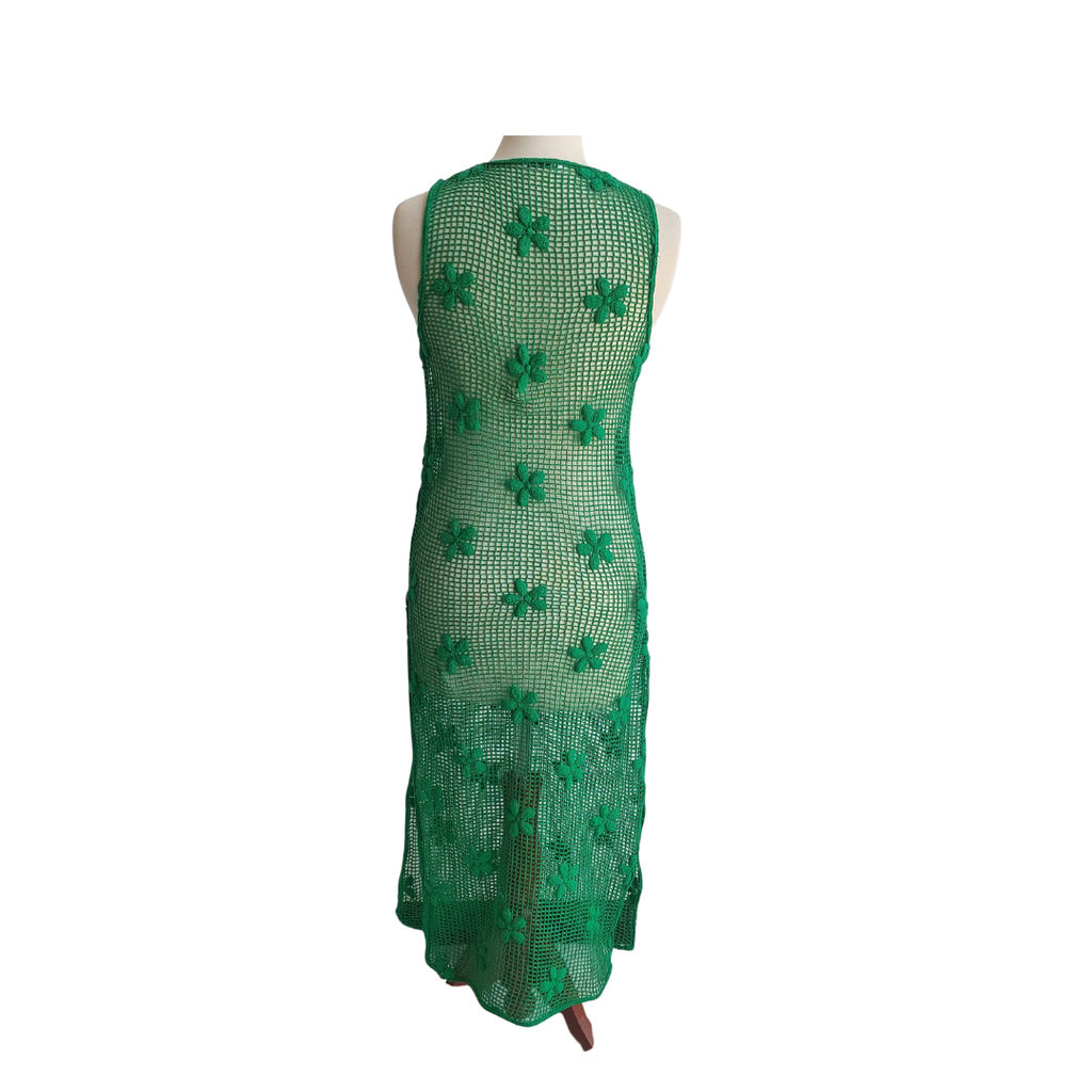 ZARA Green Crochet Sleeveless Dress | Gently Used |