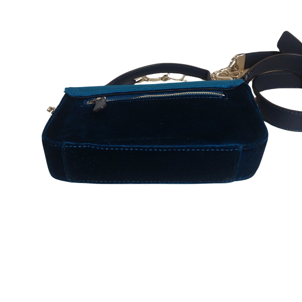Guess Teal Vivi Velvet Top-Handle Flap Bag | Pre Loved |