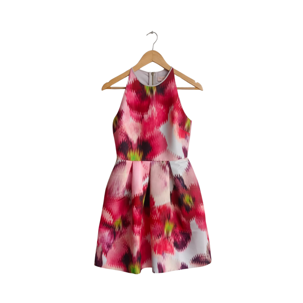 Ted Baker Pink Printed Sleeveless Frock | Gently Used |