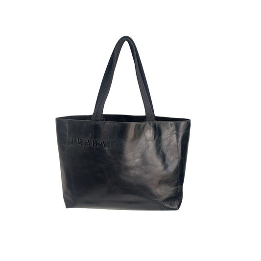 Prada Black Cut Out Leather Tote Bag | Pre Loved |